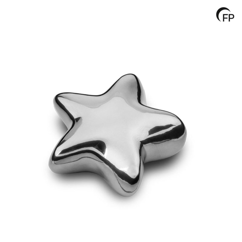 FPU 155 Keramische kunst urn keepsake Asteri Zilverkleur