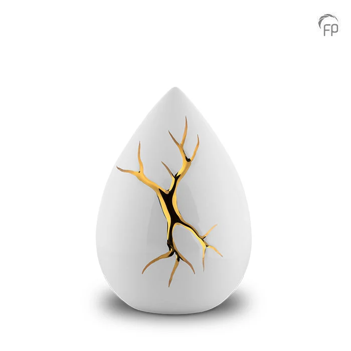 KU 199 M Keramische medium urn Kintsugi